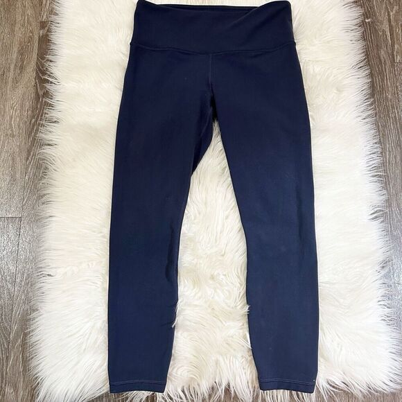 Athleta Womens Elation 7/8 Tight Size Small Pull On Yog Activewear Navy - Picture 1 of 3